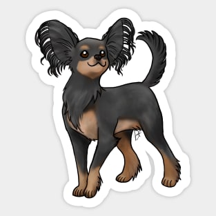 Dog - Russian Toy - Long Hair Black and Tan Sticker